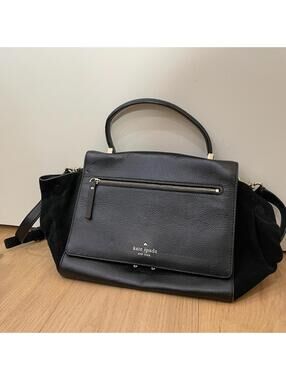 Kate Spade New York Black Leather Satchel Crossbody Bag